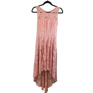 Muadress Pink High Low Lace Dress - Small